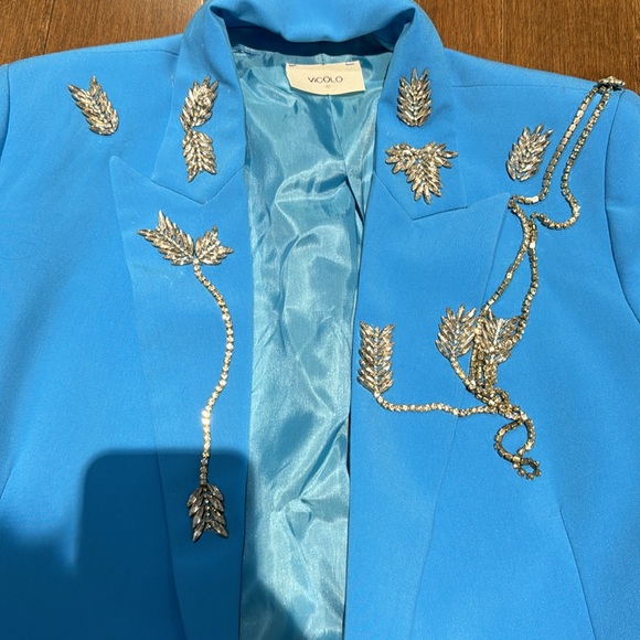 Vicolo blue blazer with diamond accent M - Picture 2 of 5